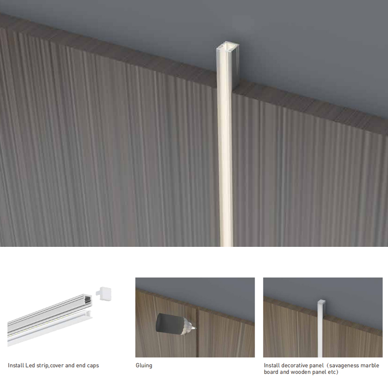 Ultra Slim Recessed Lighting LED Channel For 3mm Strip